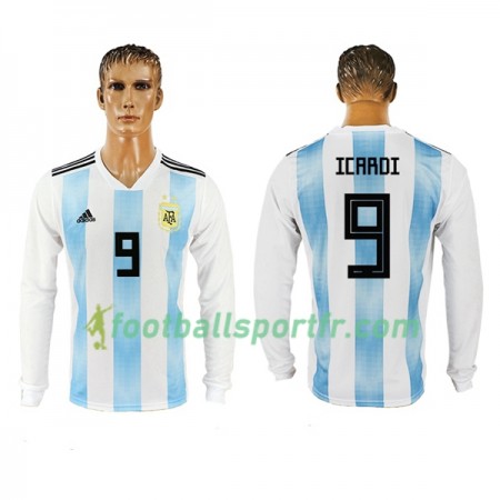 Tenue Argentine Icardi 9 Domicile Coupe du monde 2018 Maillot de Foot ML